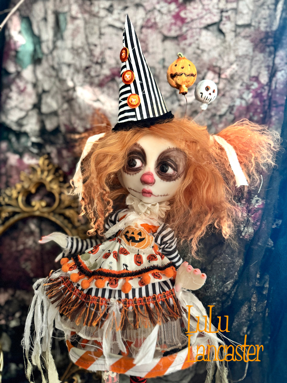 BooBooButtons Poupee the Halloween Clown ~Original LuLu Lancaster Art Doll