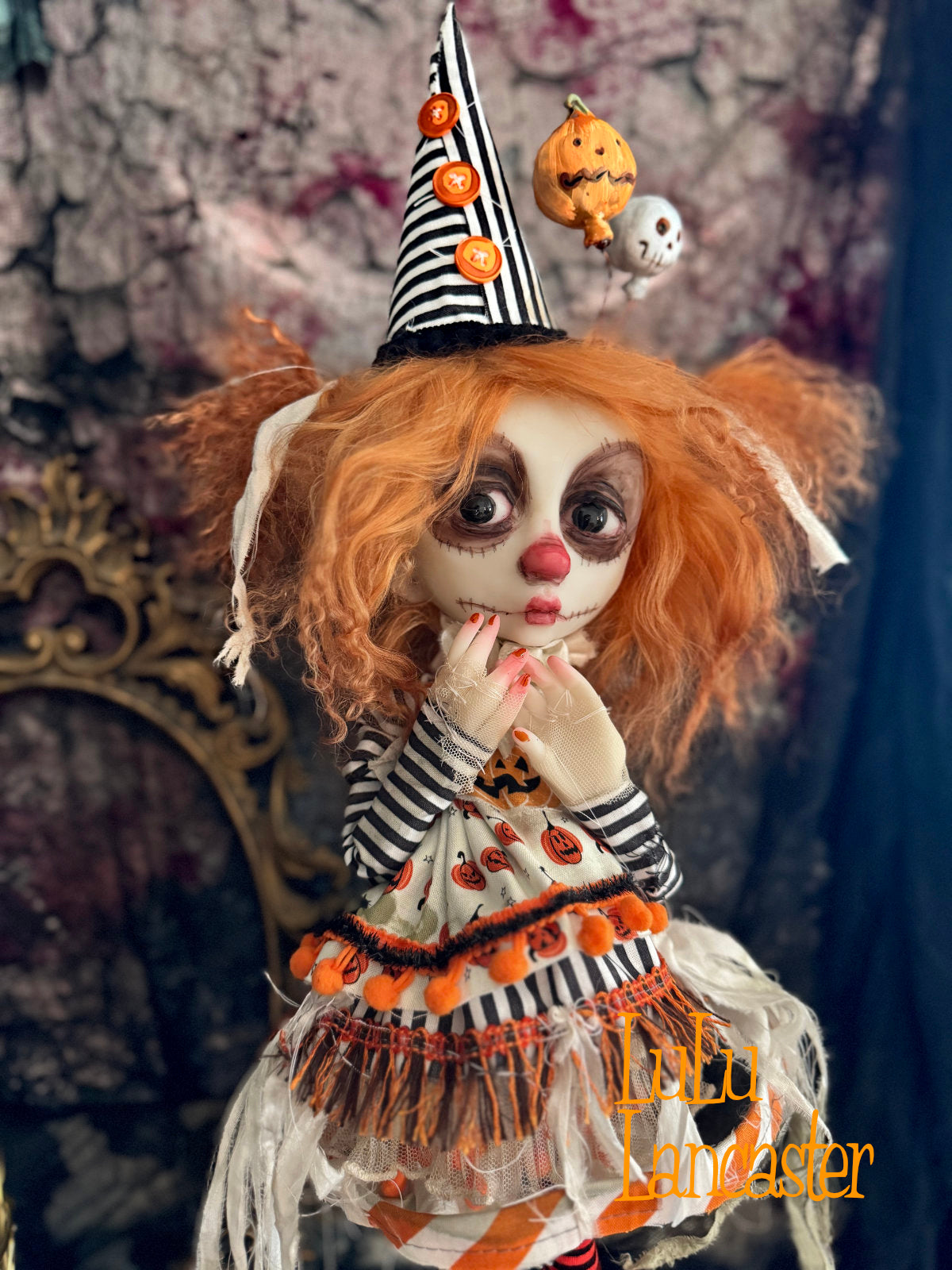 BooBooButtons Poupee the Halloween Clown ~Original LuLu Lancaster Art Doll