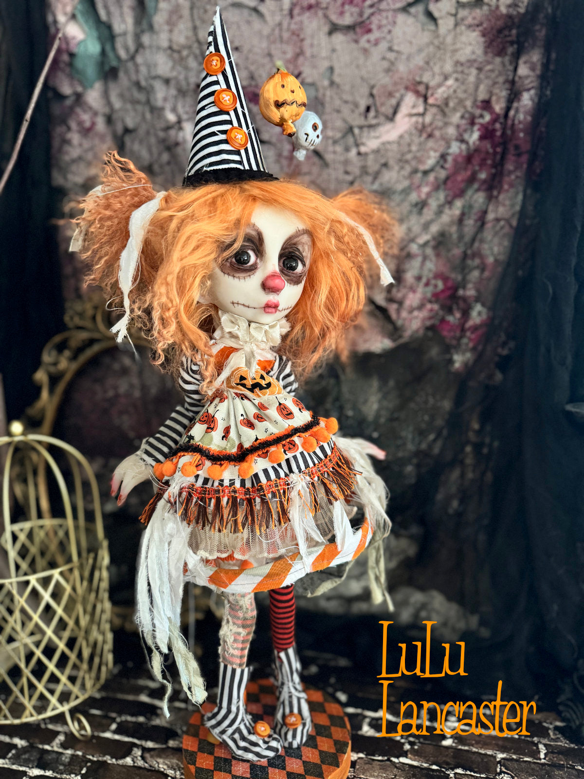 BooBooButtons Poupee the Halloween Clown ~Original LuLu Lancaster Art Doll