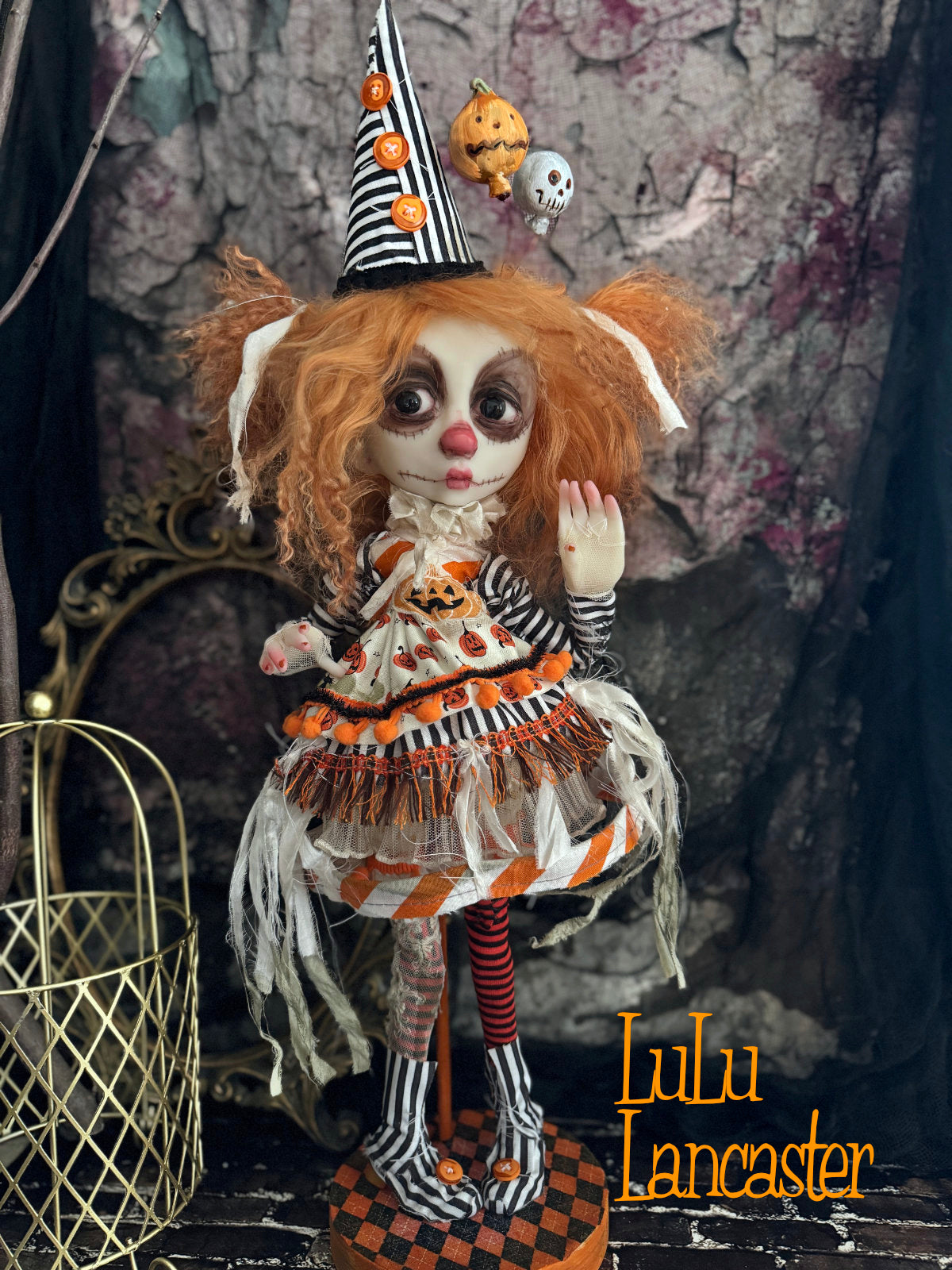 BooBooButtons Poupee the Halloween Clown ~Original LuLu Lancaster Art Doll