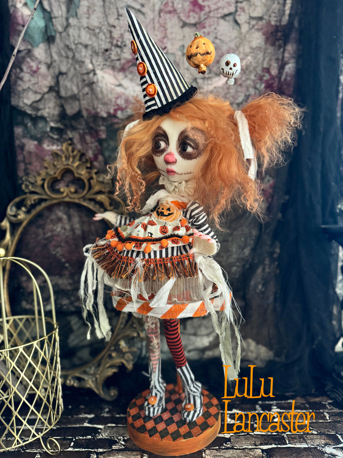 BooBooButtons Poupee the Halloween Clown ~Original LuLu Lancaster Art Doll