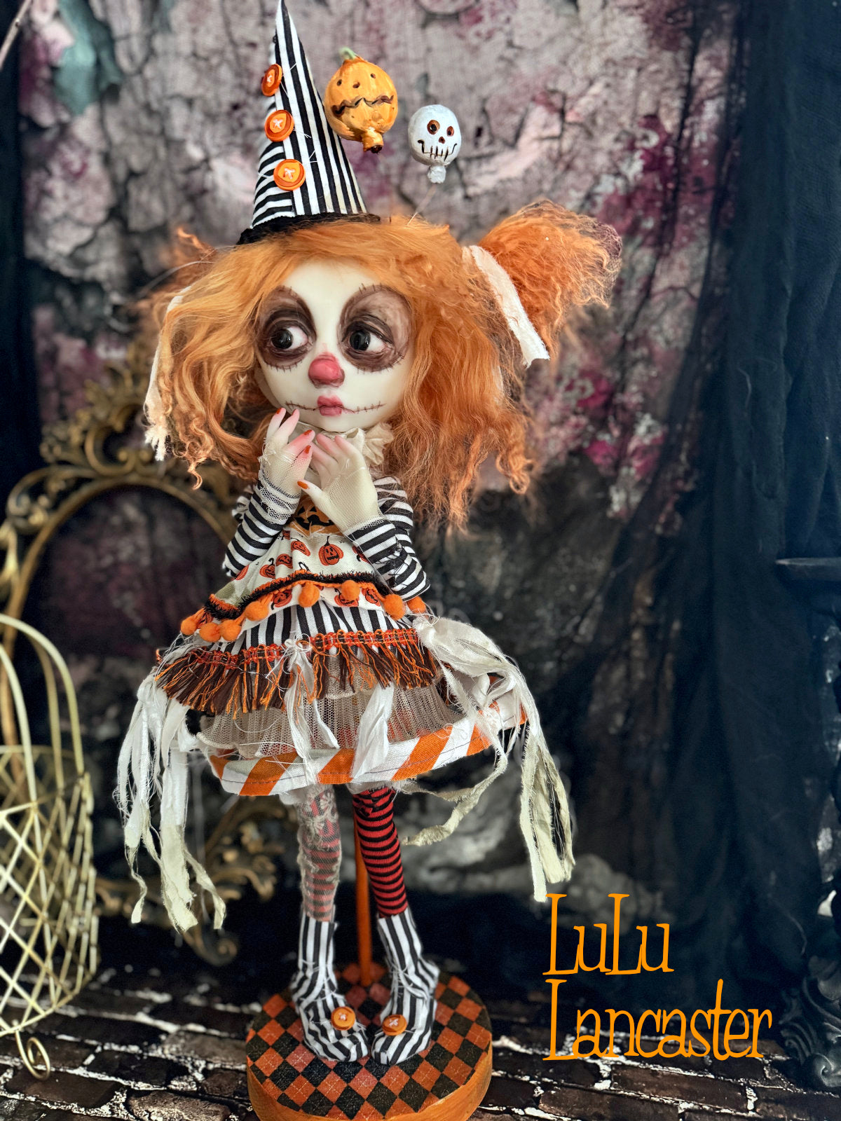 BooBooButtons Poupee the Halloween Clown ~Original LuLu Lancaster Art Doll