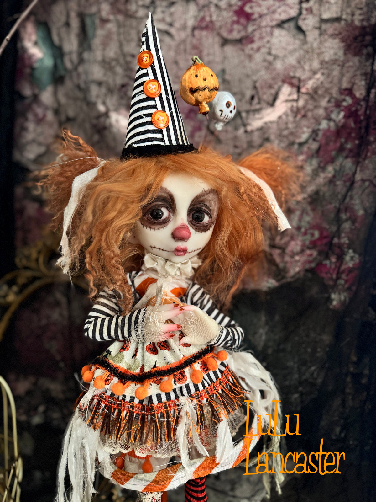 BooBooButtons Poupee the Halloween Clown ~Original LuLu Lancaster Art Doll