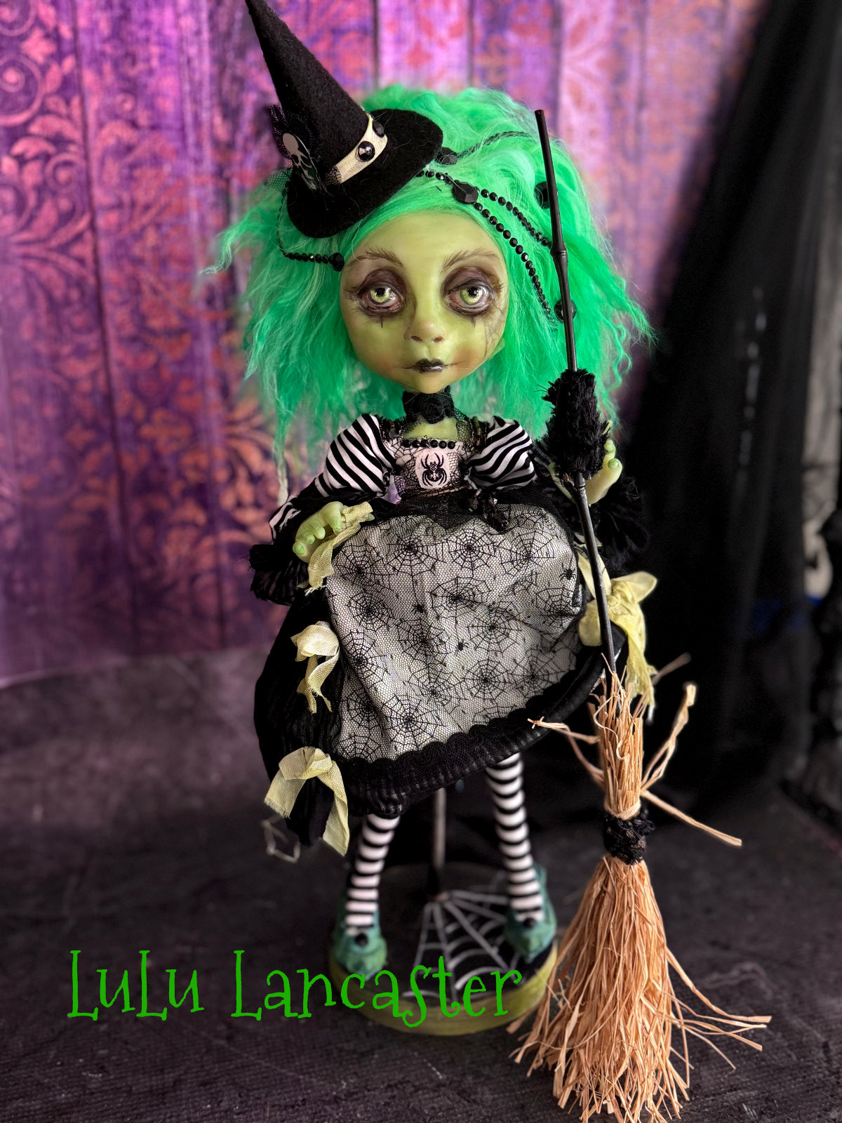 Emidori Green Rococo Witch Halloween Original LuLu Lancaster Art Dolls