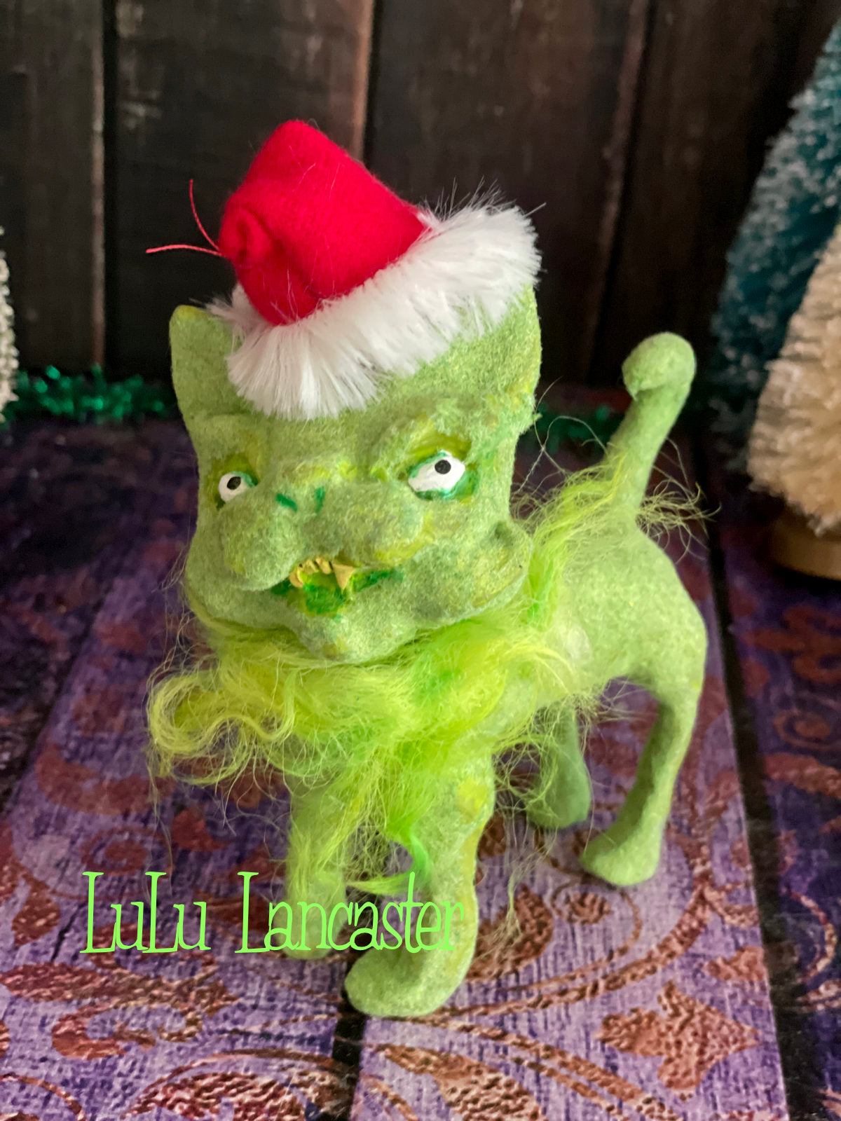 GrinchyKitten 2 Christmas winter Original LuLu Lancaster Art Doll