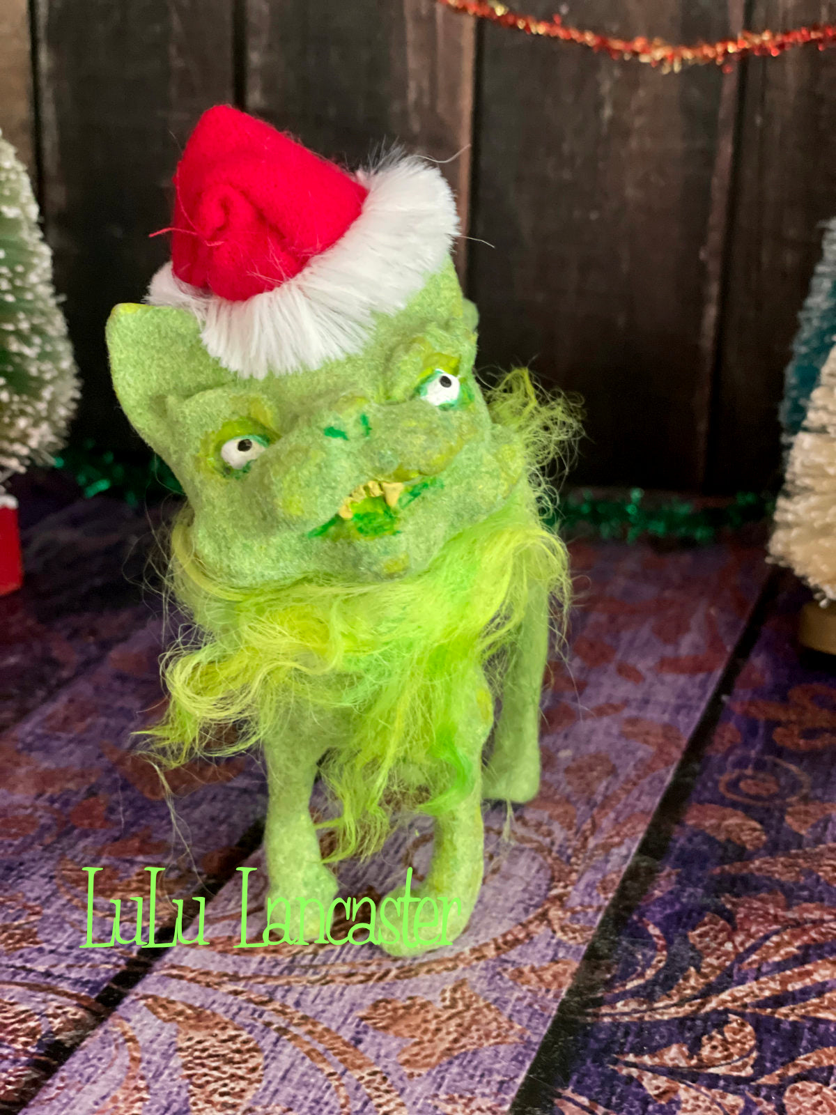 GrinchyKitten 2 Christmas winter Original LuLu Lancaster Art Doll