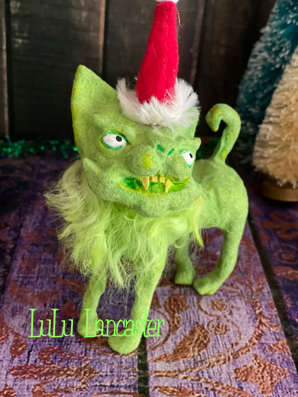 GrinchyKitten 3 Christmas winter Original LuLu Lancaster Art Doll