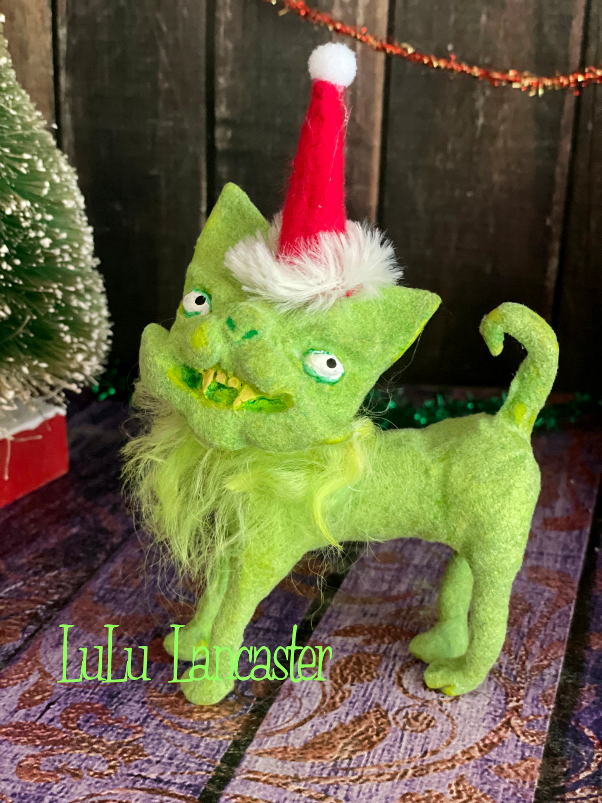 GrinchyKitten 3 Christmas winter Original LuLu Lancaster Art Doll