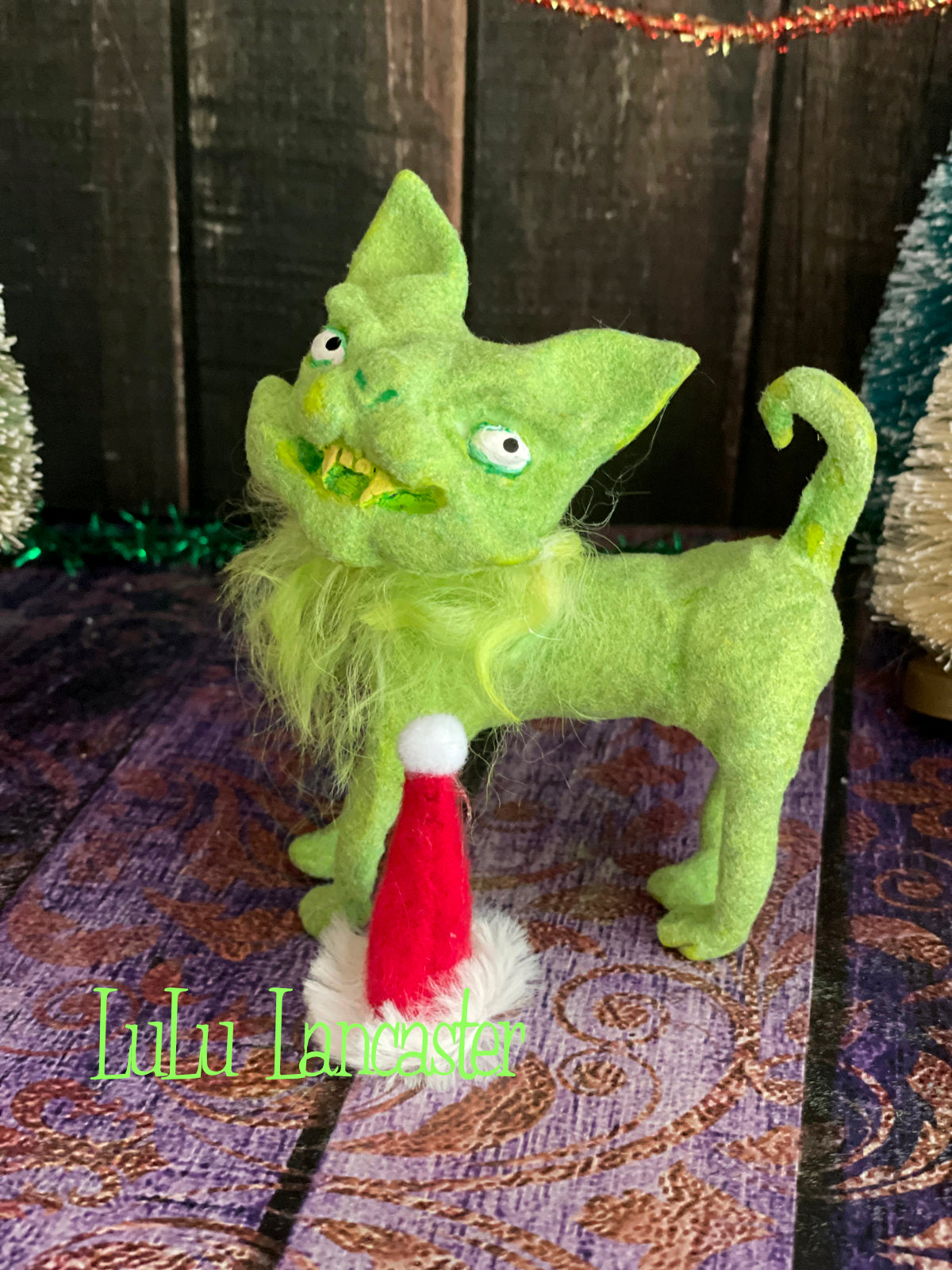 GrinchyKitten 3 Christmas winter Original LuLu Lancaster Art Doll