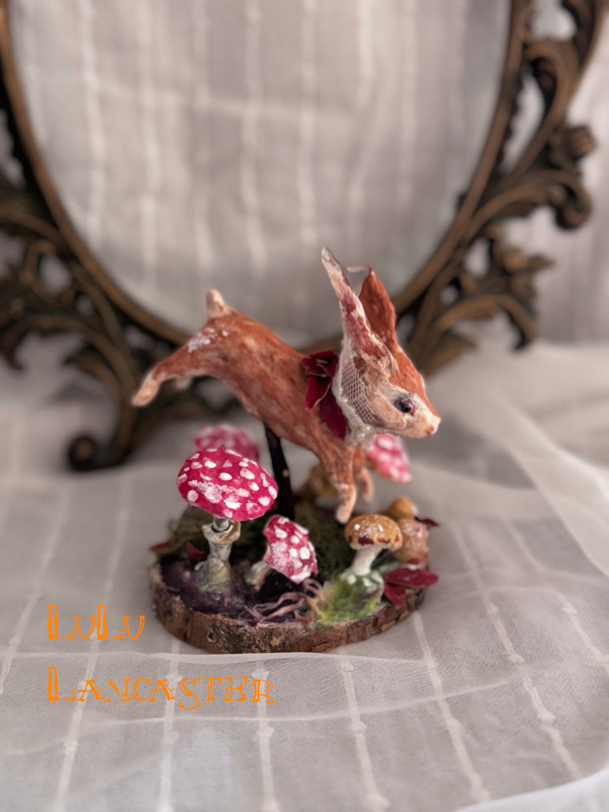 "Bounding" Spun Cotton Autumn Hare Original LuLu Lancaster