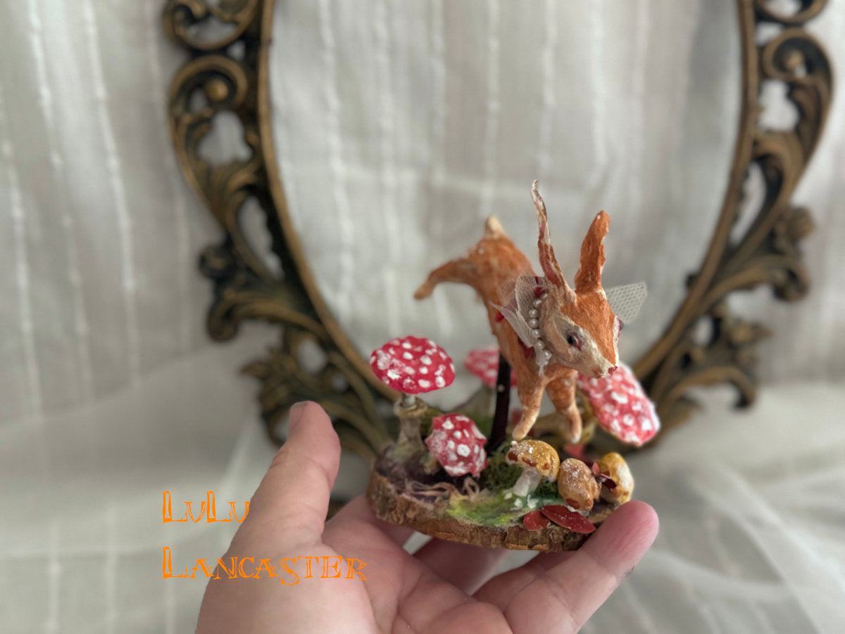 "Bounding" Spun Cotton Autumn Hare Original LuLu Lancaster