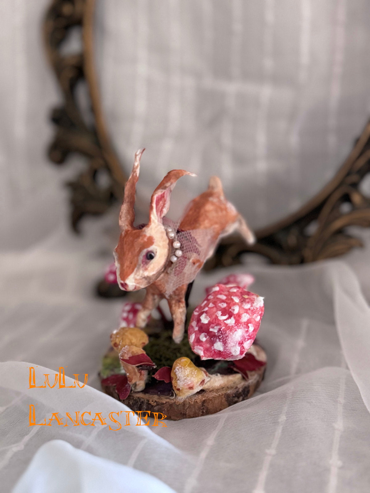 "Bounding" Spun Cotton Autumn Hare Original LuLu Lancaster
