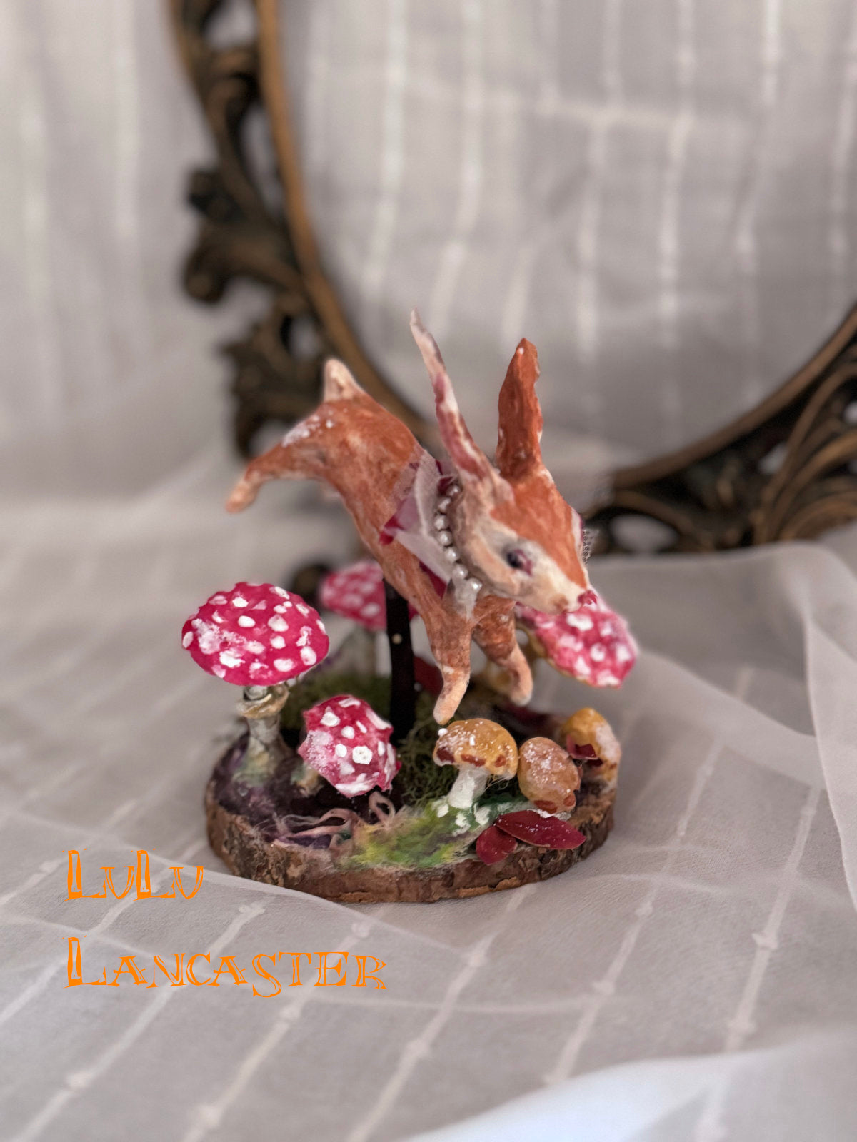 "Bounding" Spun Cotton Autumn Hare Original LuLu Lancaster