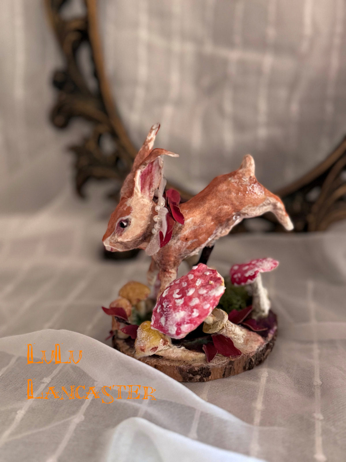 "Bounding" Spun Cotton Autumn Hare Original LuLu Lancaster