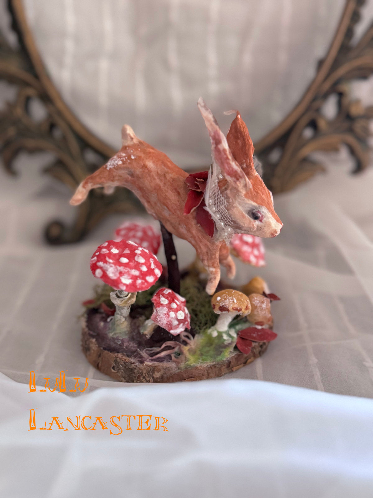 "Bounding" Spun Cotton Autumn Hare Original LuLu Lancaster