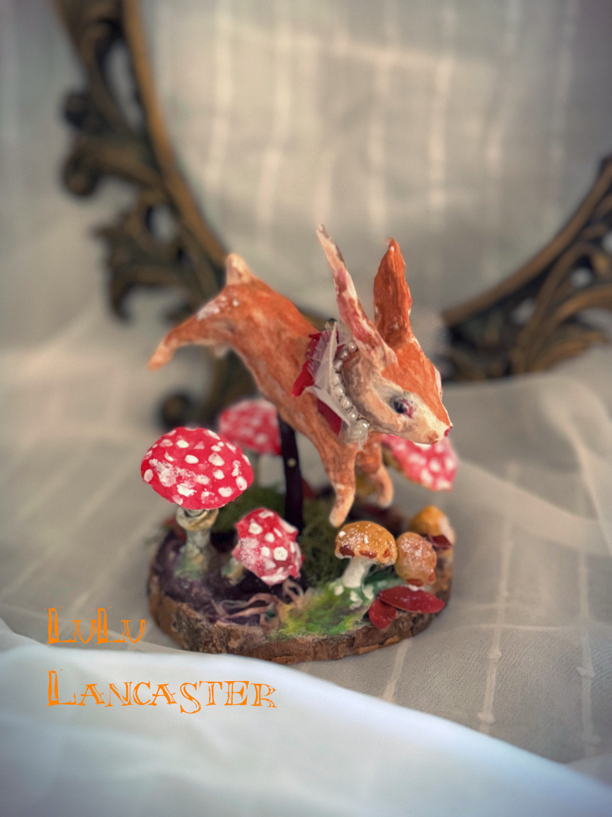 "Bounding" Spun Cotton Autumn Hare Original LuLu Lancaster