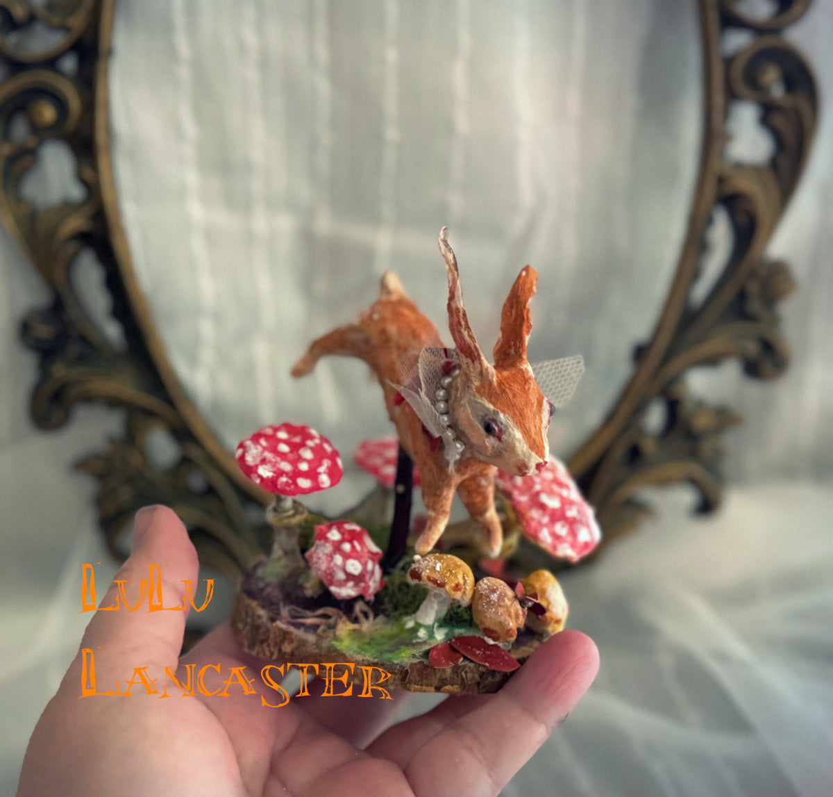 "Bounding" Spun Cotton Autumn Hare Original LuLu Lancaster