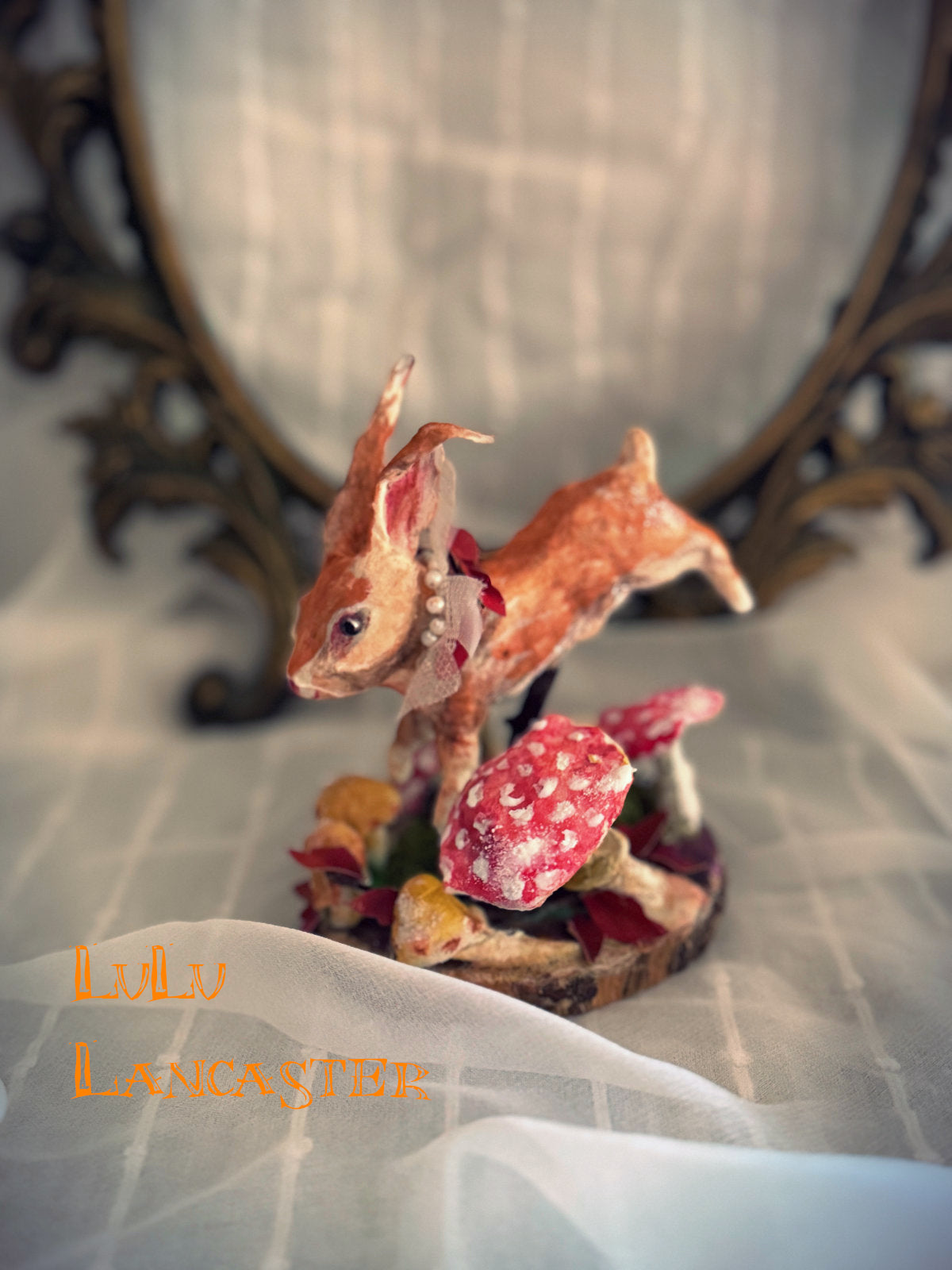 "Bounding" Spun Cotton Autumn Hare Original LuLu Lancaster