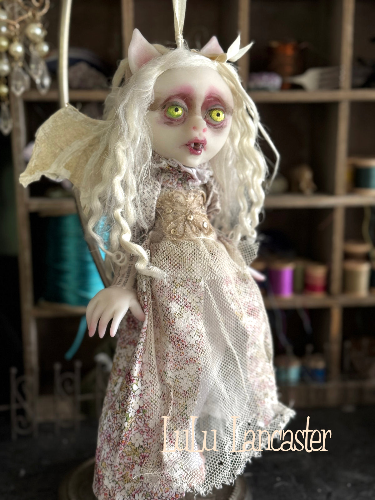 Alyona Vampire Bat hanging Original LuLu Lancaster Art Doll