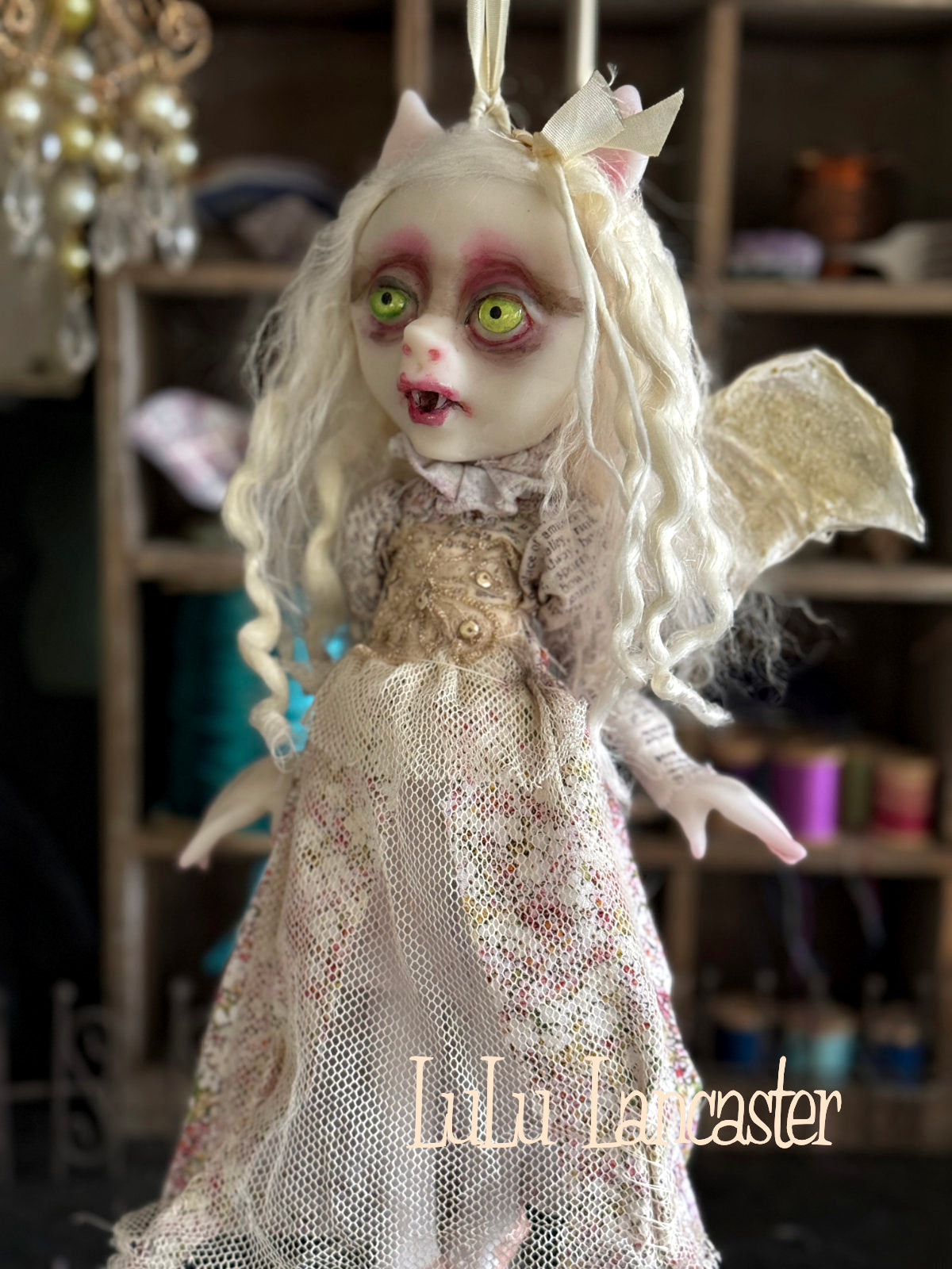 Alyona Vampire Bat hanging Original LuLu Lancaster Art Doll