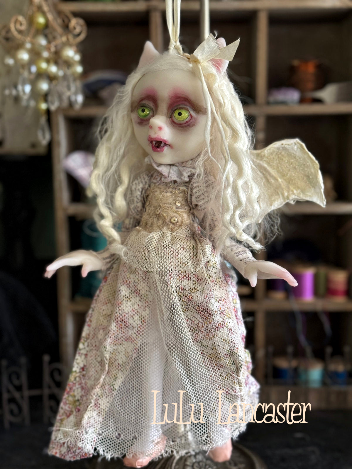 Alyona Vampire Bat hanging Original LuLu Lancaster Art Doll