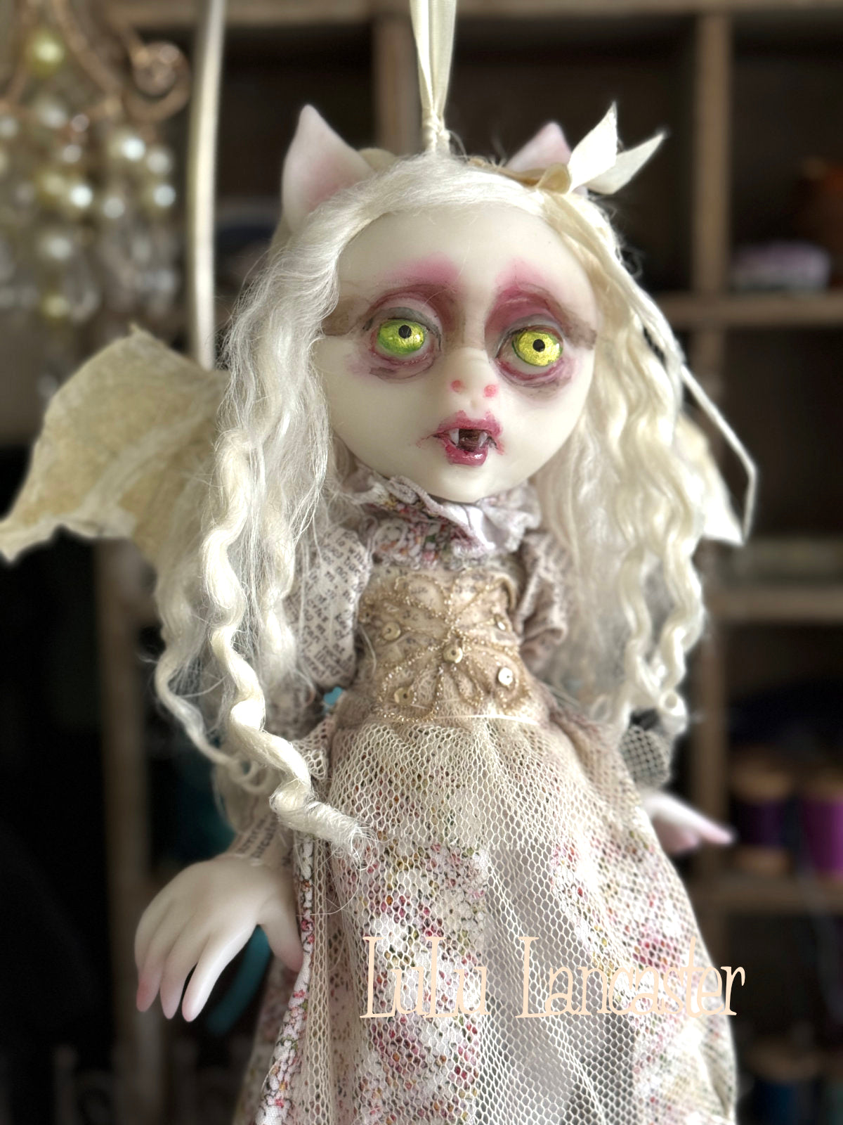 Alyona Vampire Bat hanging Original LuLu Lancaster Art Doll