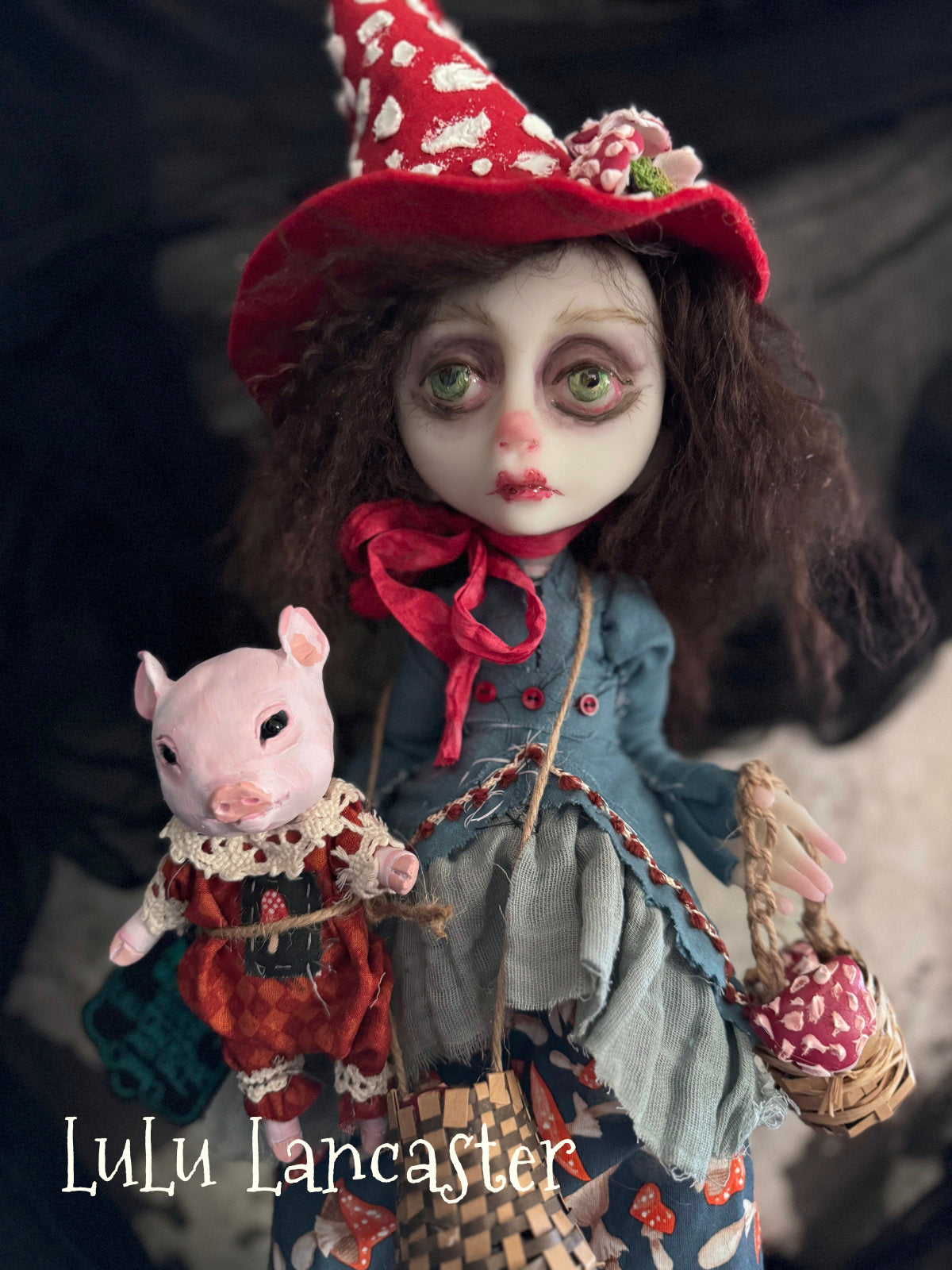 Amanita Mushroom Witch~ Halloween Original LuLu Lancaster Art Dolls