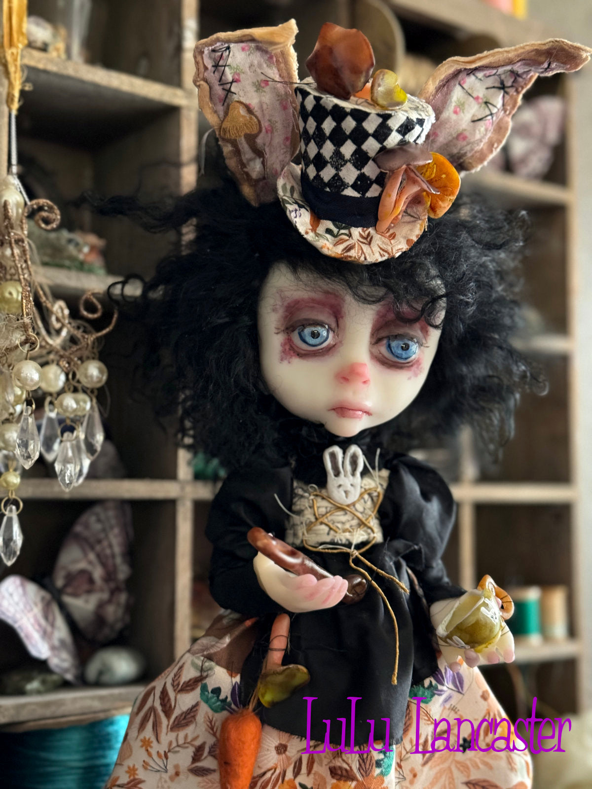 Becky sad Bunny Original LuLu Lancaster Art Doll