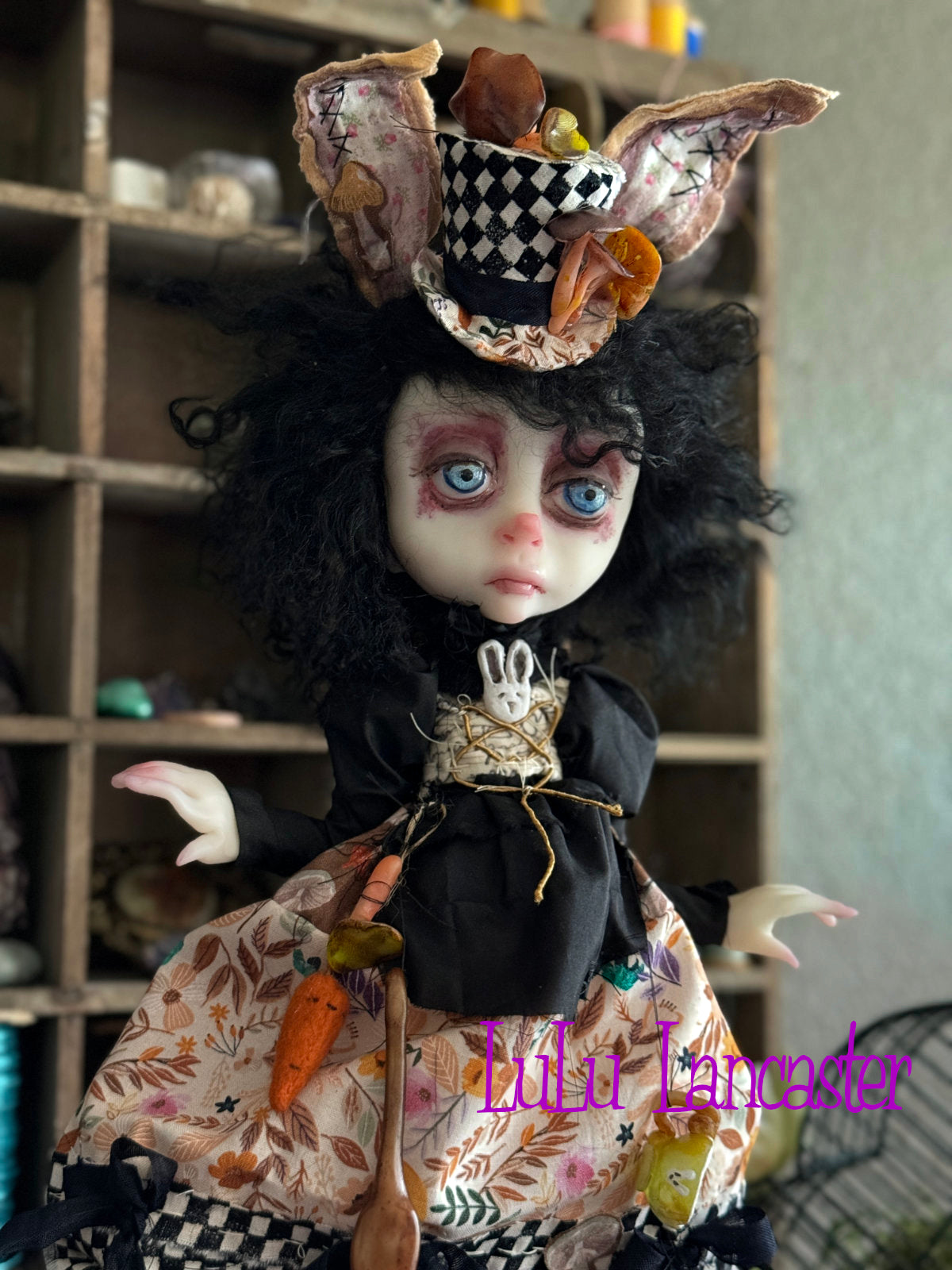 Becky sad Bunny Original LuLu Lancaster Art Doll