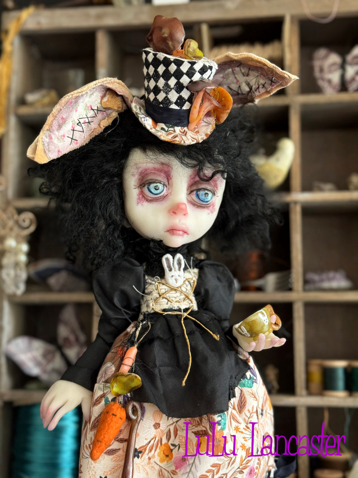 Becky sad Bunny Original LuLu Lancaster Art Doll