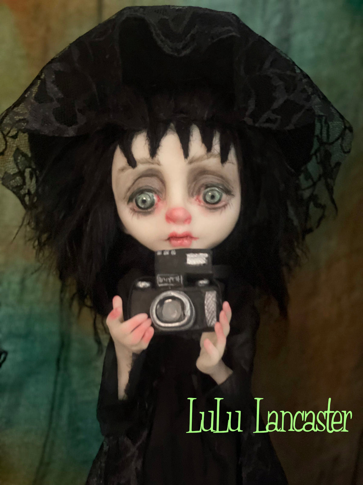 Lydia and tiny Beetlejuice original LuLu Lancaster art doll