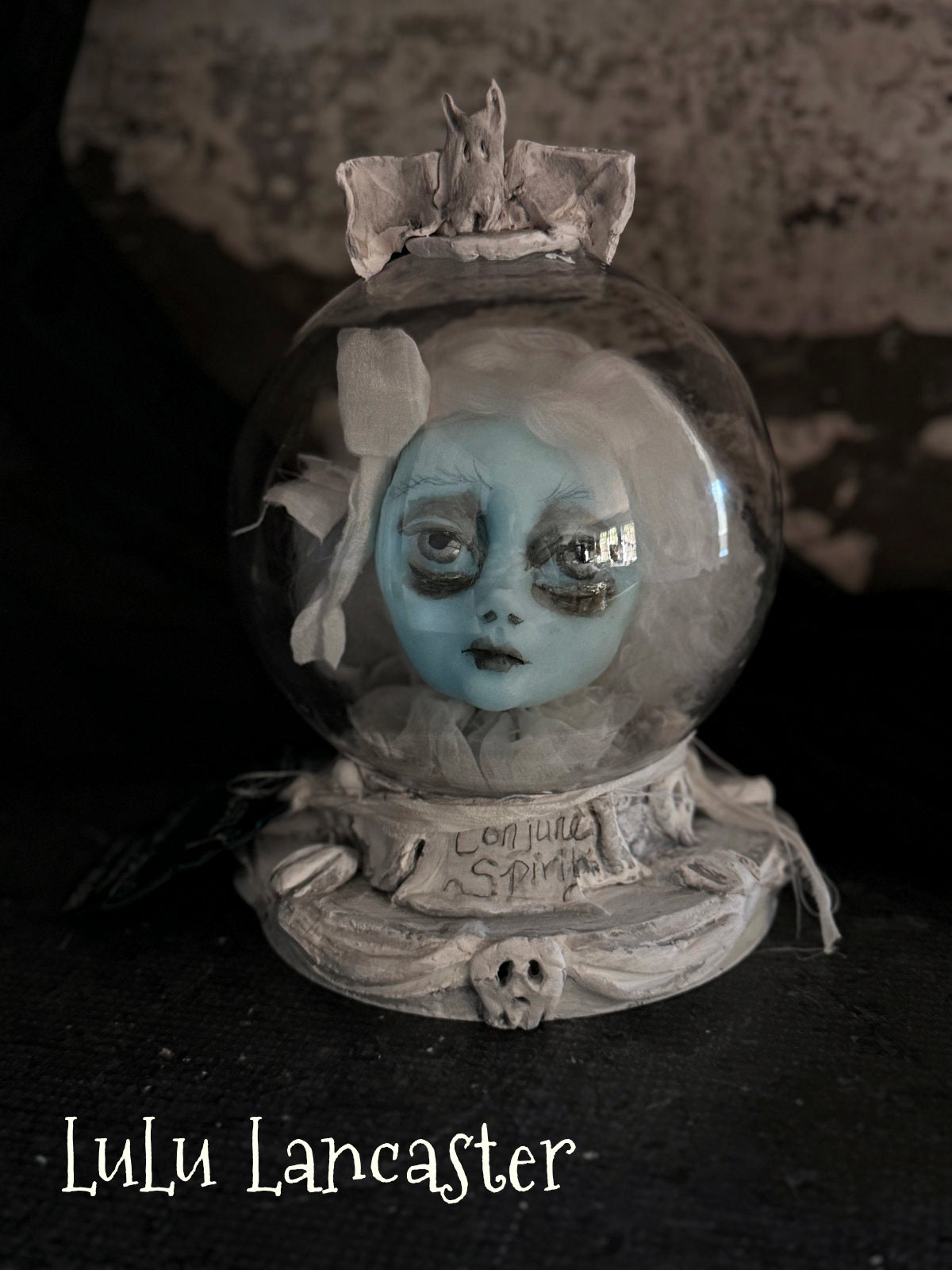 Conjuring Spirits Glow in the dark "crystal ball" ~ Halloween Original LuLu Lancaster Art Dolls