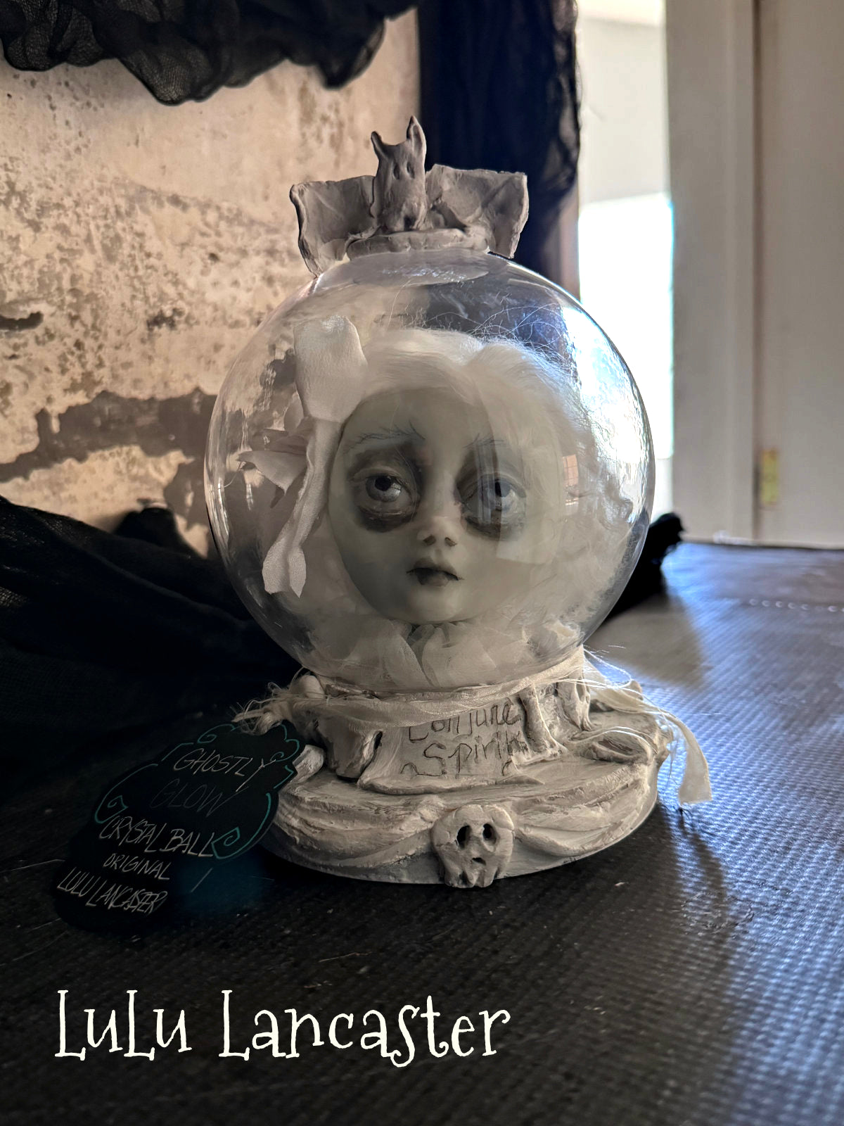 Conjuring Spirits Glow in the dark "crystal ball" ~ Halloween Original LuLu Lancaster Art Dolls