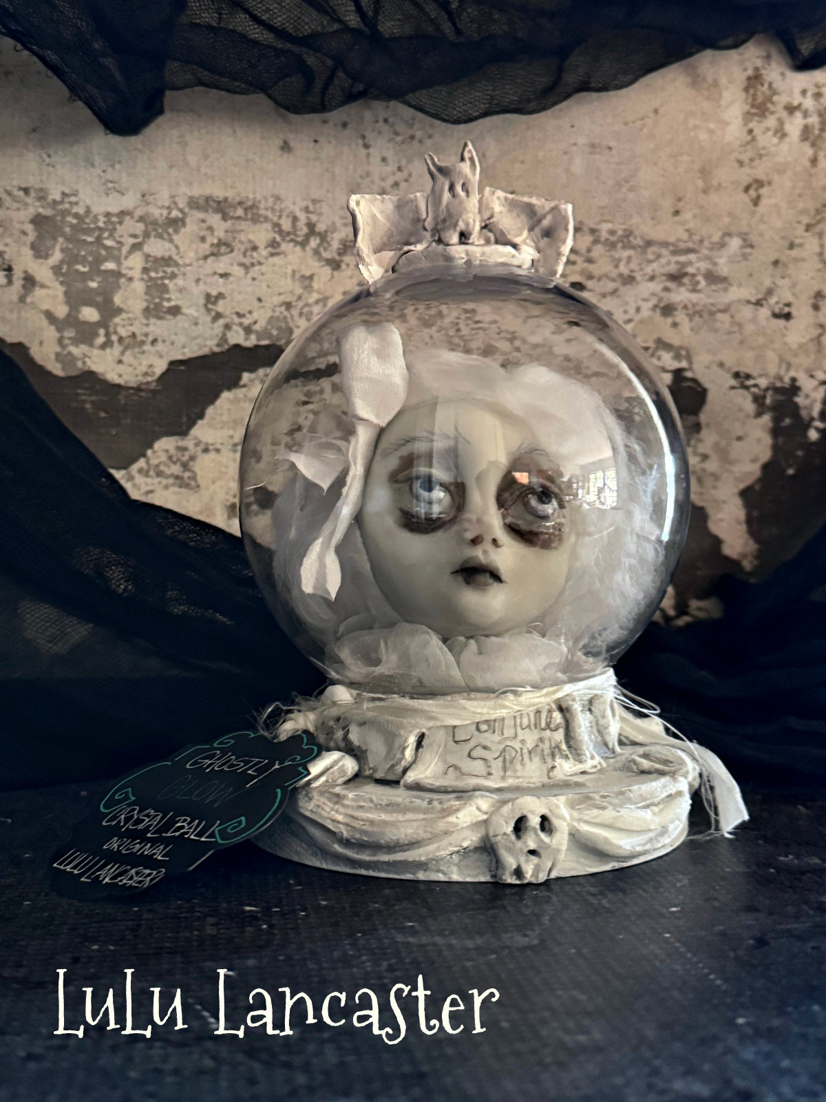Conjuring Spirits Glow in the dark "crystal ball" ~ Halloween Original LuLu Lancaster Art Dolls