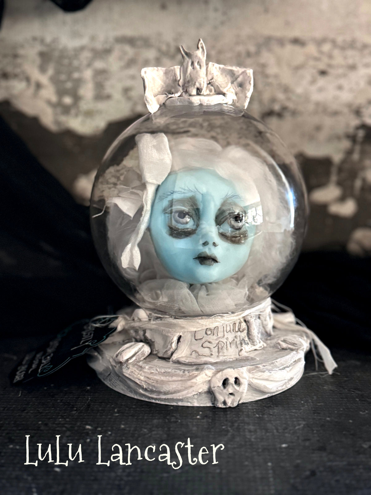 Conjuring Spirits Glow in the dark "crystal ball" ~ Halloween Original LuLu Lancaster Art Dolls