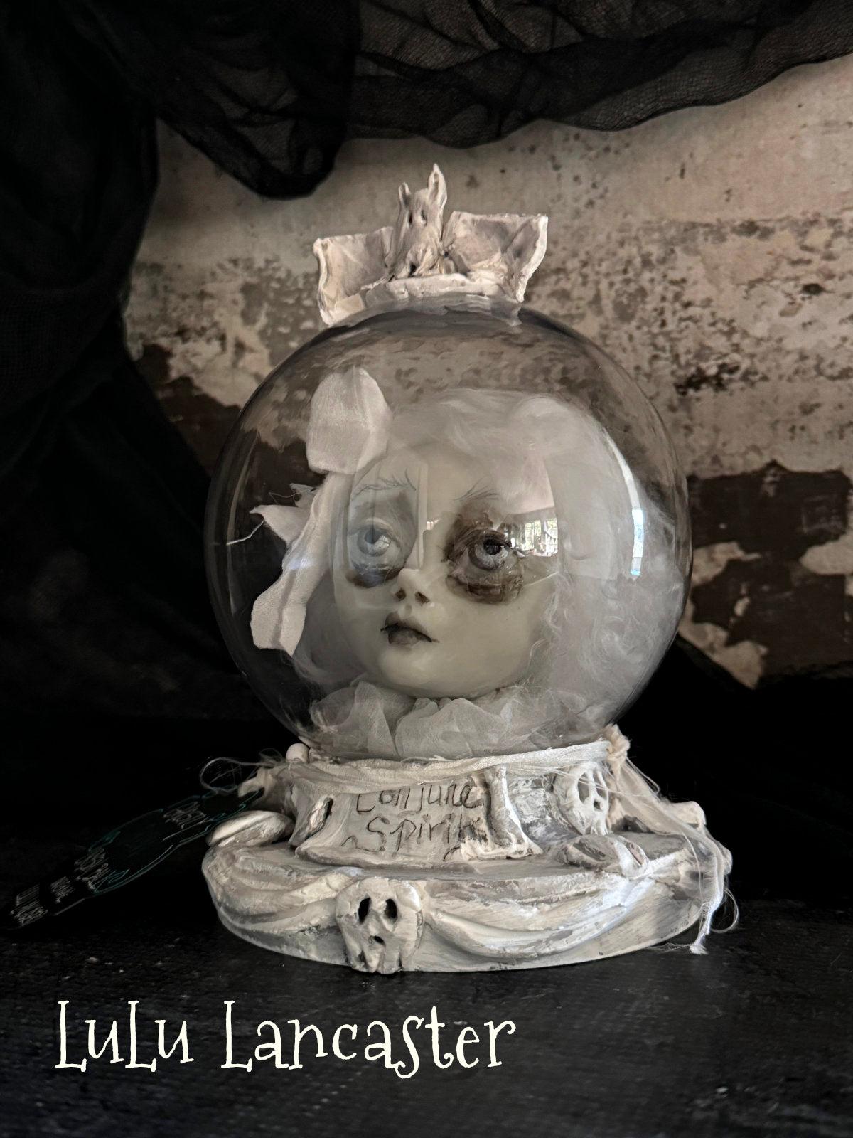 Conjuring Spirits Glow in the dark "crystal ball" ~ Halloween Original LuLu Lancaster Art Dolls
