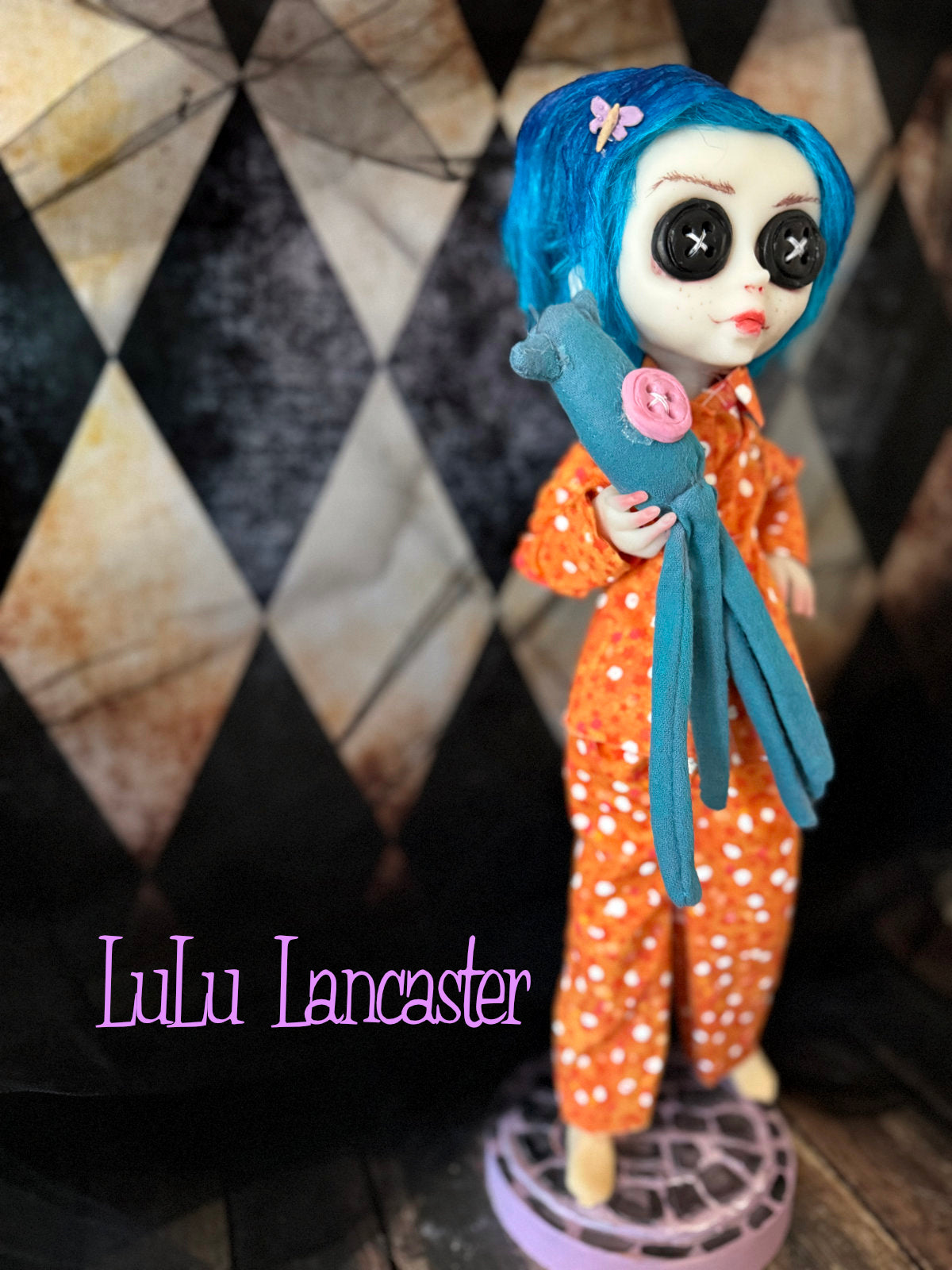 Coraline Button Eye Jones in Pajamas ~Original LuLu Lancaster Art Doll
