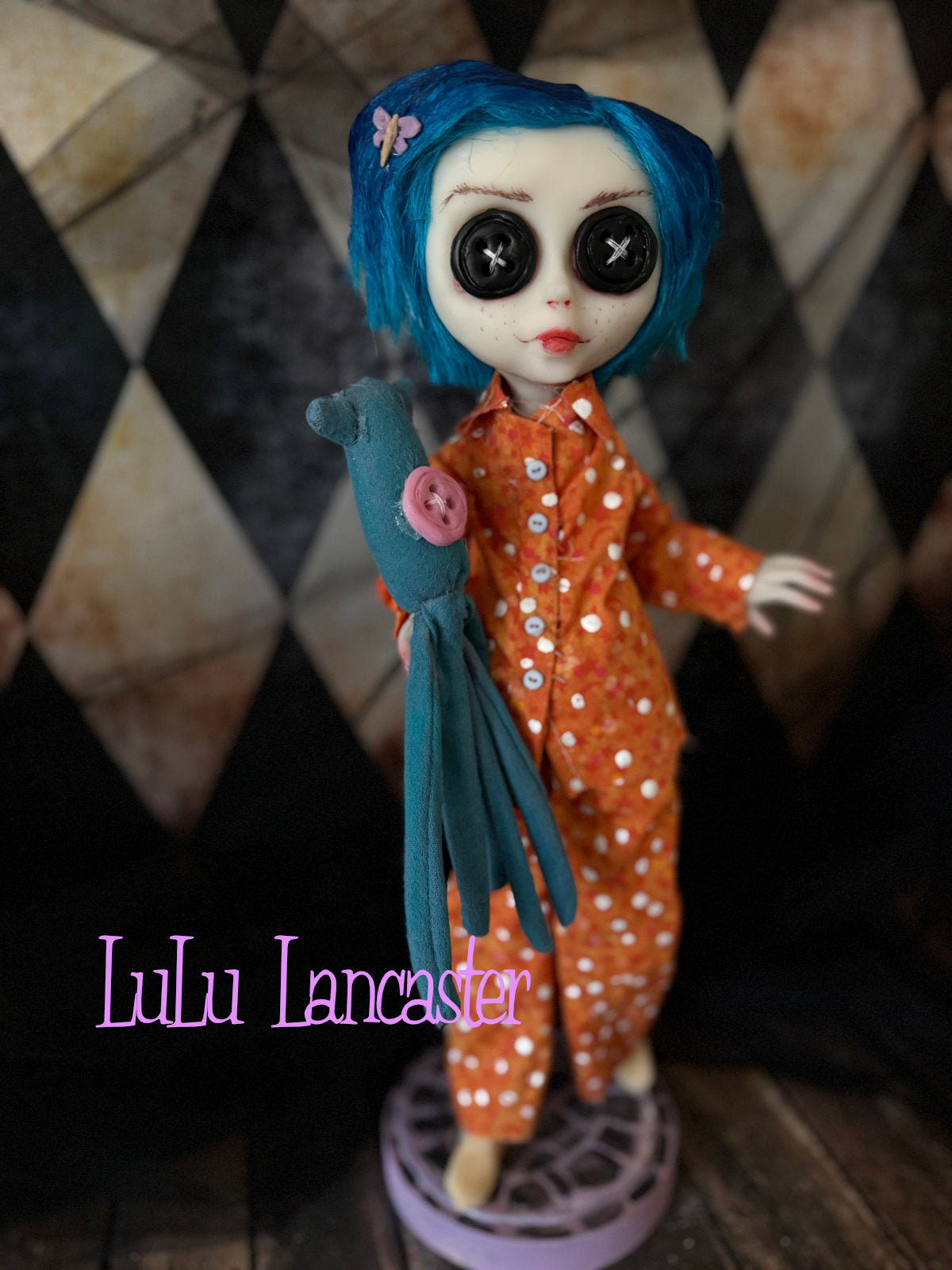Coraline Button Eye Jones in Pajamas ~Original LuLu Lancaster Art Doll