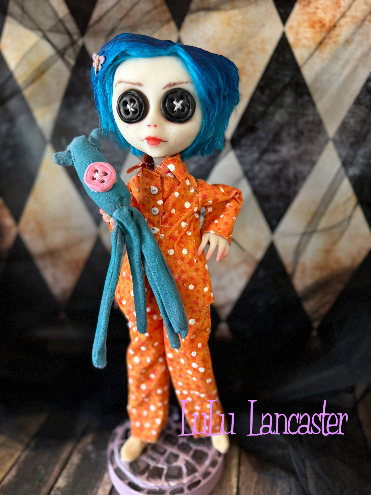Coraline Button Eye Jones in Pajamas ~Original LuLu Lancaster Art Doll