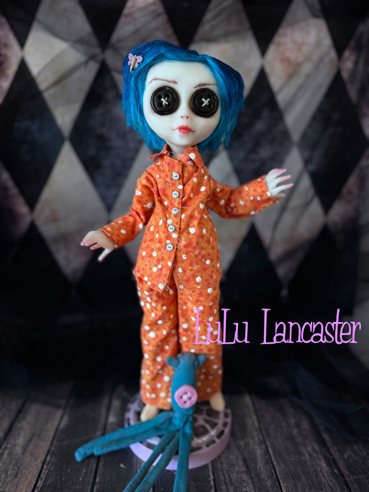 Coraline Button Eye Jones in Pajamas ~Original LuLu Lancaster Art Doll