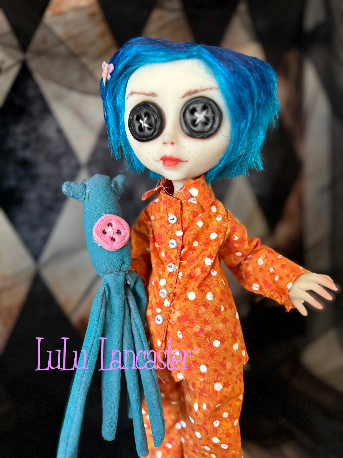 Coraline Button Eye Jones in Pajamas ~Original LuLu Lancaster Art Doll