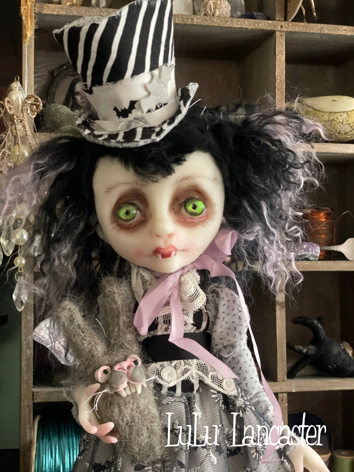 Ooak creepy Mad Hatter doll, unique Alice in orders wonderland porcelain doll