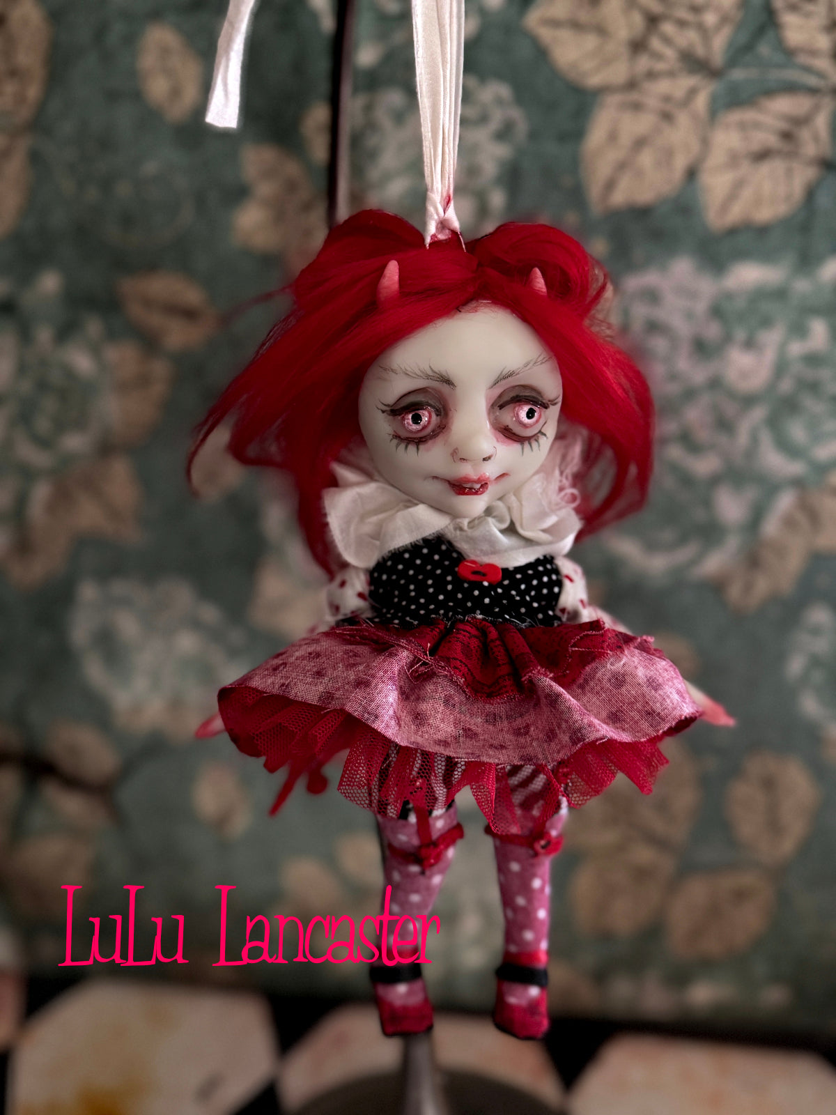Dani Devil Mini hanging Valentines Valloween Original LuLu Lancaster Art Doll