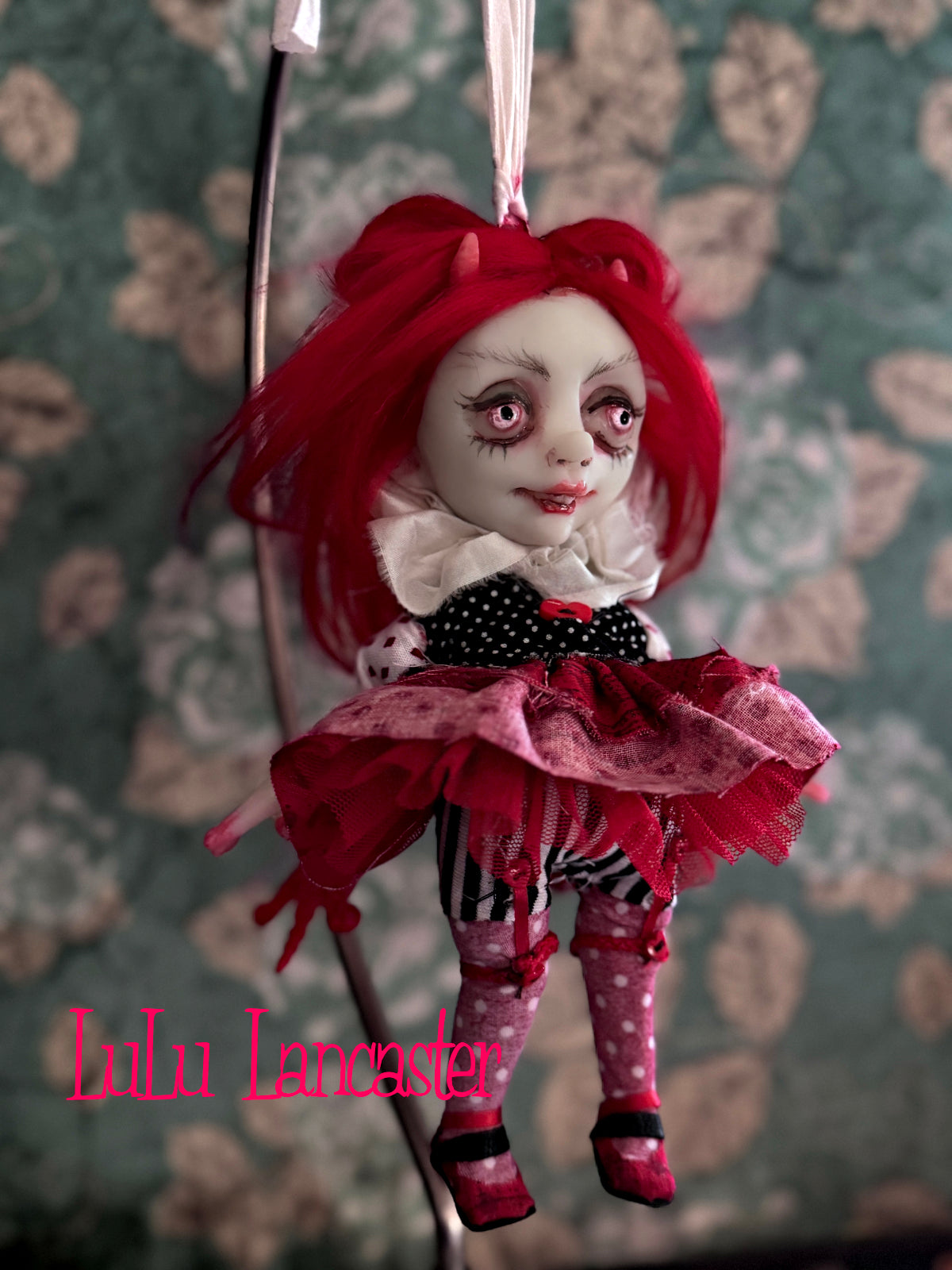 Dani Devil Mini hanging Valentines Valloween Original LuLu Lancaster Art Doll