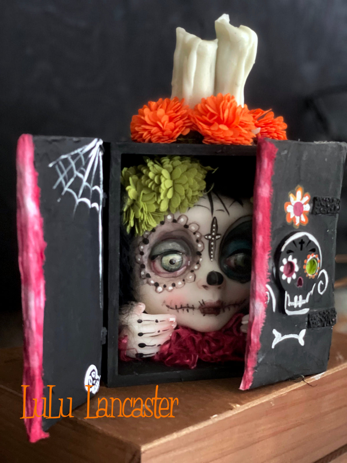 dia de muertos shrine box Original LuLu Lancaster Halloween Art Doll