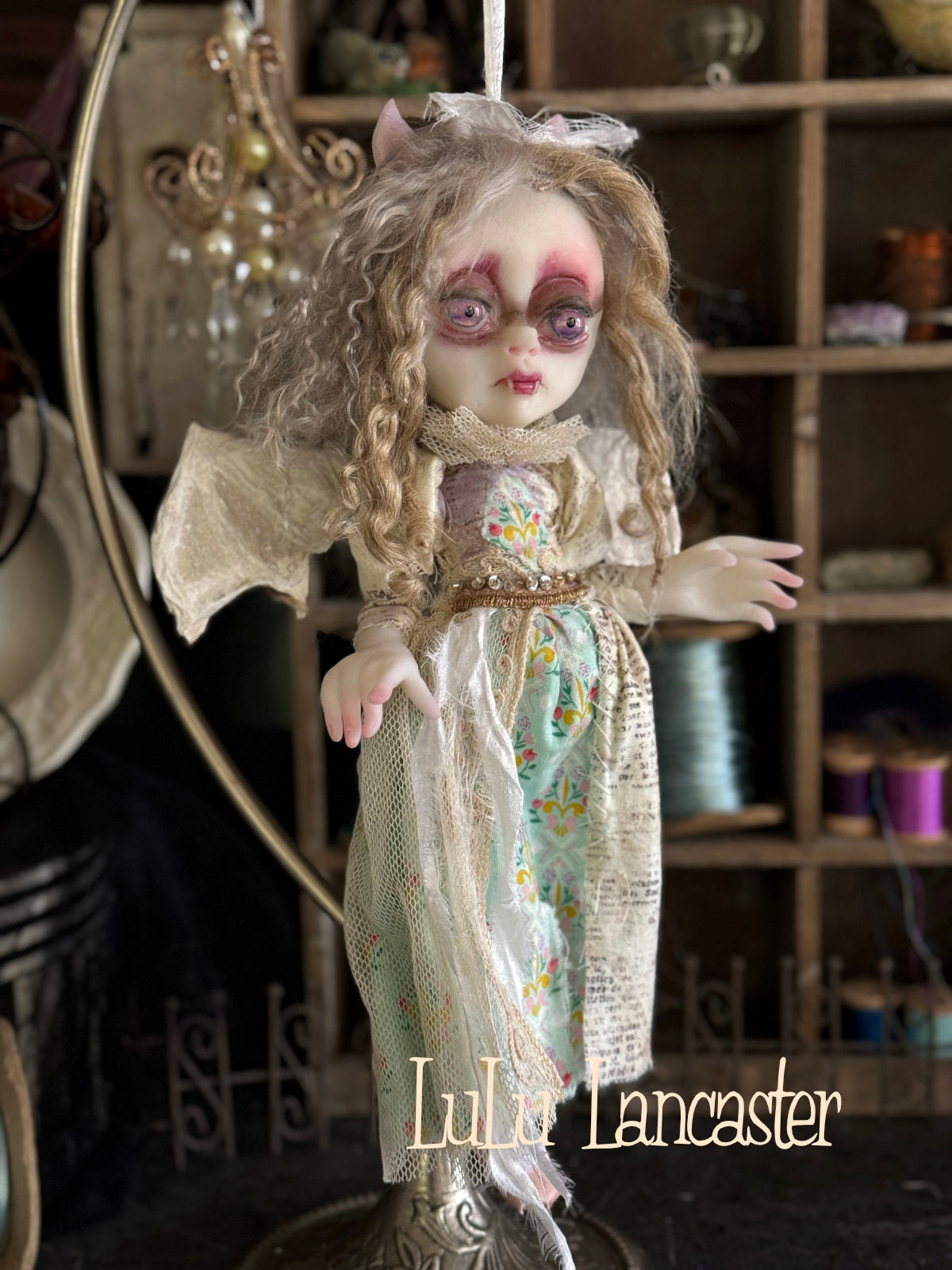 Dragana Vampire Bat hanging Original LuLu Lancaster Art Doll