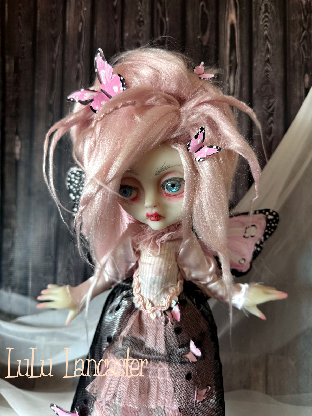 Eva Pink Butterfly Mini Original LuLu Lancaster Art Doll