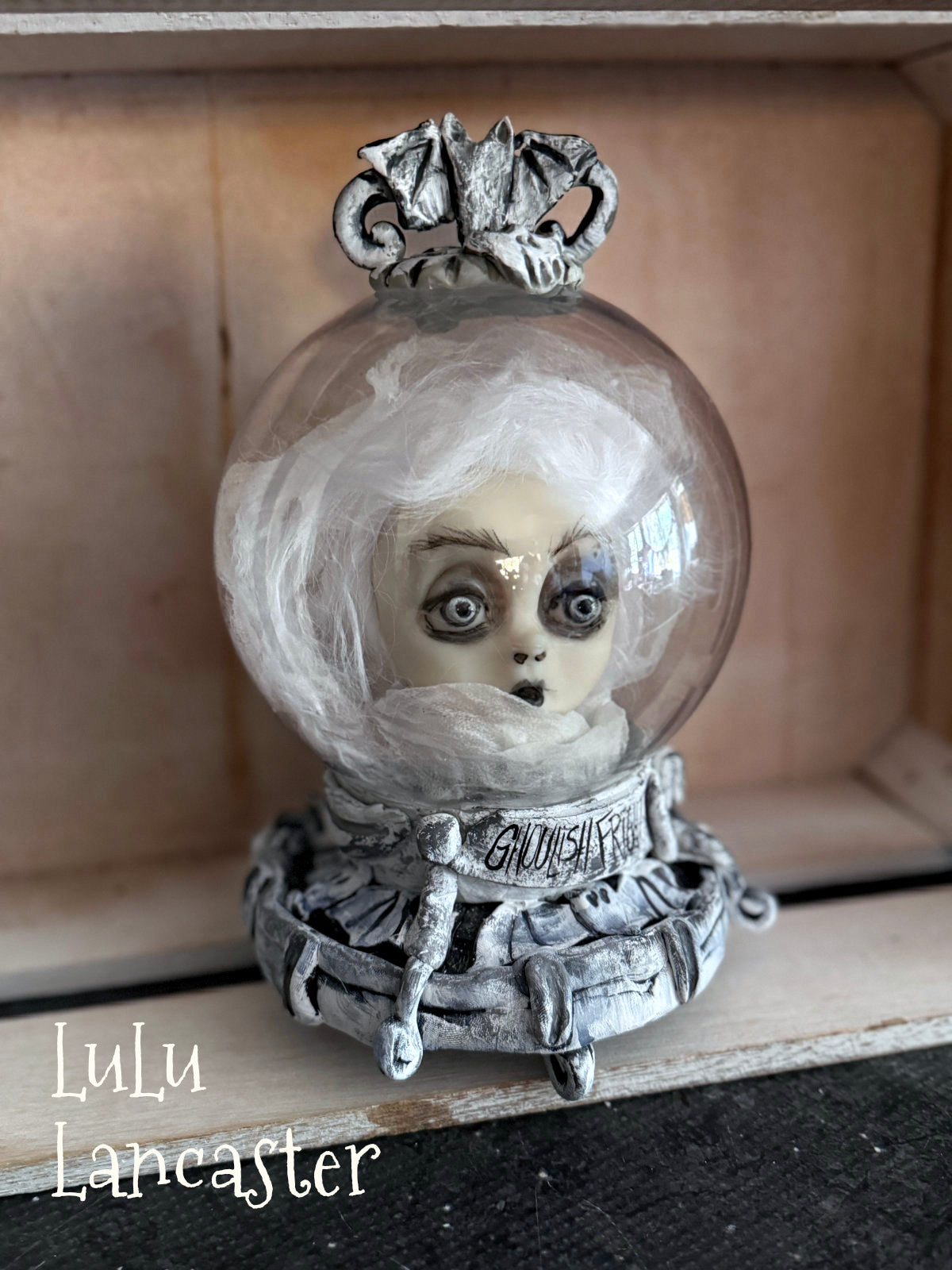 Ghoulish Fright Crystal Ball Halloween Original LuLu Lancaster Art Dolls
