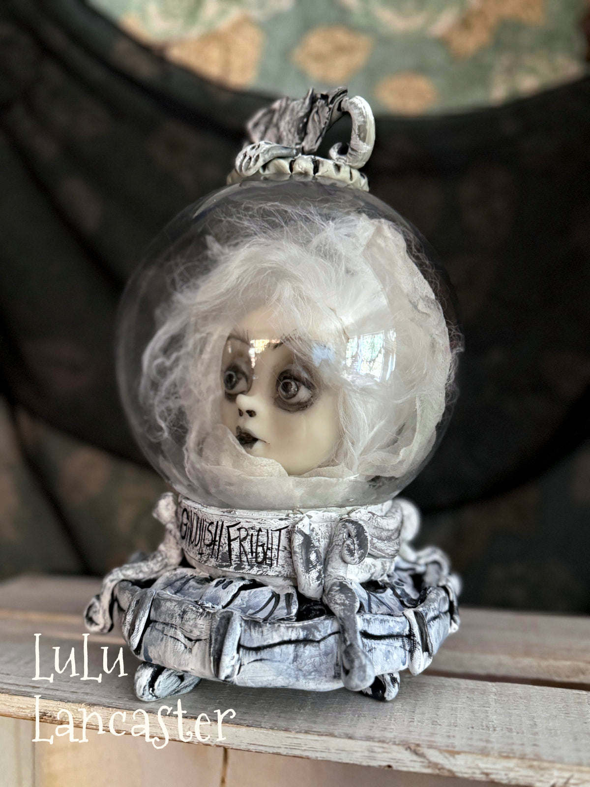 Ghoulish Fright Crystal Ball Halloween Original LuLu Lancaster Art Dolls