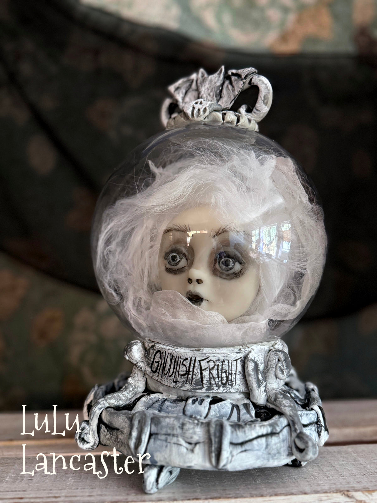Ghoulish Fright Crystal Ball Halloween Original LuLu Lancaster Art Dolls